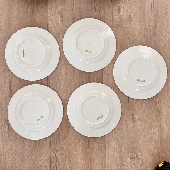 Rare 5 PCs Lillian Vernon Italian Mid-Century Blue Yellow Geometric salad Plates - Picture 4 of 4